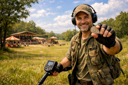 Schatzsuche mit dem Metalldetektor auf alten Tanz- und Festplätzen