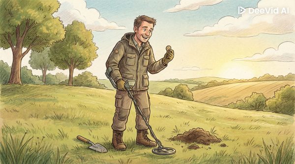 Sondengänger auf Acker